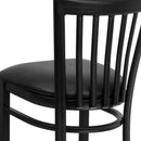 FLASH HERCULES Series Black School House Back Metal Restaurant Barstool - Vinyl Seat