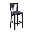 FLASH HERCULES Series Black School House Back Metal Restaurant Barstool - Vinyl Seat