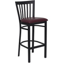 FLASH HERCULES Series Black School House Back Metal Restaurant Barstool - Vinyl Seat