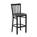 FLASH HERCULES Series Black School House Back Metal Restaurant Barstool - Vinyl Seat
