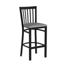 FLASH HERCULES Series Black School House Back Metal Restaurant Barstool - Vinyl Seat