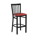 FLASH HERCULES Series Black School House Back Metal Restaurant Barstool - Vinyl Seat