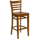 FLASH FURNITURE HERCULES Series Ladder Back Cherry Wood Restaurant Barstool