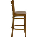 FLASH FURNITURE HERCULES Series Ladder Back Cherry Wood Restaurant Barstool