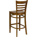 FLASH FURNITURE HERCULES Series Ladder Back Cherry Wood Restaurant Barstool