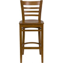 FLASH FURNITURE HERCULES Series Ladder Back Cherry Wood Restaurant Barstool