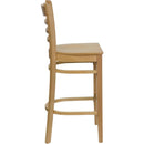 FLASH FURNITURE HERCULES Series Ladder Back Natural Wood Restaurant Barstool