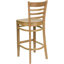 FLASH FURNITURE HERCULES Series Ladder Back Natural Wood Restaurant Barstool