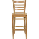 FLASH FURNITURE HERCULES Series Ladder Back Natural Wood Restaurant Barstool
