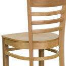 FLASH FURNITURE HERCULES Series Ladder Back Natural Wood Restaurant Barstool