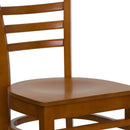 FLASH FURNITURE HERCULES Series Ladder Back Cherry Wood Restaurant Chair