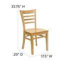 FLASH FURNITURE HERCULES Series Ladder Back Natural Wood Restaurant Chair