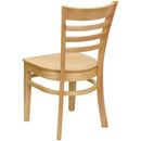 FLASH FURNITURE HERCULES Series Ladder Back Natural Wood Restaurant Chair