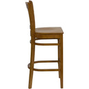FLASH FURNITURE HERCULES Series Vertical Slat Back Cherry Wood Restaurant Barstool