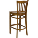 FLASH FURNITURE HERCULES Series Vertical Slat Back Cherry Wood Restaurant Barstool