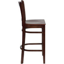 FLASH FURNITURE HERCULES Series Vertical Slat Back Mahogany Wood Restaurant Barstool