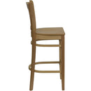 FLASH FURNITURE HERCULES Series Vertical Slat Back Natural Wood Restaurant Barstool