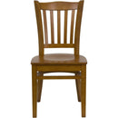 FLASH FURNITURE HERCULES Series Vertical Slat Back Cherry Wood Restaurant Chair