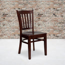 FLASH FURNITURE HERCULES Series Vertical Slat Back Mahogany Wood Restaurant Chair