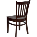 FLASH FURNITURE HERCULES Series Vertical Slat Back Mahogany Wood Restaurant Chair