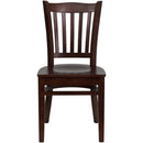 FLASH FURNITURE HERCULES Series Vertical Slat Back Mahogany Wood Restaurant Chair