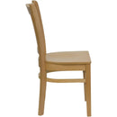FLASH FURNITURE HERCULES Series Vertical Slat Back Natural Wood Restaurant Chair
