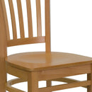 FLASH FURNITURE HERCULES Series Vertical Slat Back Natural Wood Restaurant Chair
