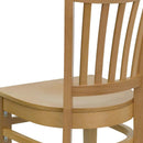 FLASH FURNITURE HERCULES Series Vertical Slat Back Natural Wood Restaurant Chair