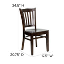 FLASH FURNITURE HERCULES Series Vertical Slat Back Walnut Wood Restaurant Chair