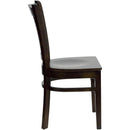 FLASH FURNITURE HERCULES Series Vertical Slat Back Walnut Wood Restaurant Chair