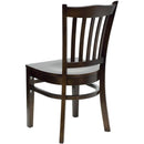 FLASH FURNITURE HERCULES Series Vertical Slat Back Walnut Wood Restaurant Chair