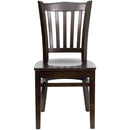 FLASH FURNITURE HERCULES Series Vertical Slat Back Walnut Wood Restaurant Chair