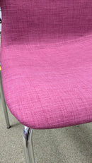 Clearance Studio Series Tikal Four-Leg Chrome Armless Guest Chair. FINISH: Cranberry Fabric