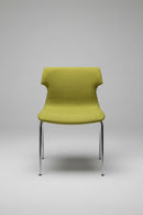 Clearance New Studio Series Tikal Four-Leg Chrome Armless Guest Chair – Green Grass Fabric