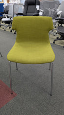 Clearance New Studio Series Tikal Four-Leg Chrome Armless Guest Chair – Green Grass Fabric
