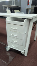 USED White L-Shaped Desk with Mobile Pedestal – 72" x 83"