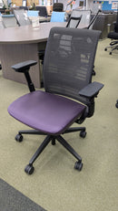USED REFURBISHED Steelcase Think Task Chair – Mesh Back & Purple Vinyl Seat