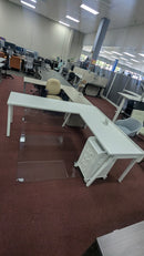 USED White L-Shaped Desk with Mobile Pedestal – 72" x 83"
