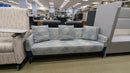 USED Coalesse 3-Seat Lounge Sofa – Blue & White Pattern Fabric