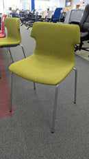 Clearance New Studio Series Tikal Four-Leg Chrome Armless Guest Chair – Green Grass Fabric