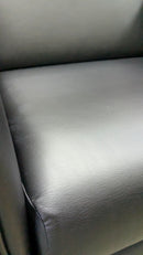 USED Club Chair with Wood Legs – Black Vinyl