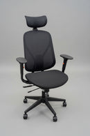 Clearance Black Pulse Task Chair with Mesh Back, Headrest, Lumbar Support and Seat Slider