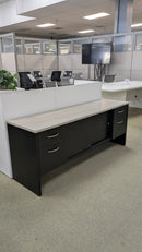USED Credenza 72 Inch x 20 Inch – Black Base with Light Gray Top