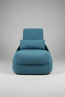 USED Lounge Chair with Pillow – Blue Fabric Finish