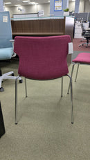 Clearance Studio Series Tikal Four-Leg Chrome Armless Guest Chair. FINISH: Cranberry Fabric