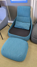 USED Lounge Chair with Pillow – Blue Fabric Finish