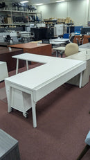 USED White L-Shaped Desk with Mobile Pedestal – 72" x 83"