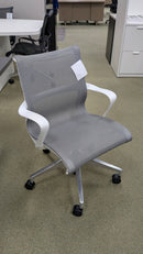 USED Herman Miller Setu Conference Chair – Grey Mesh with White Frame