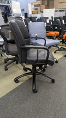USED Leather Task Chair – Black Leather with Tilt Lock and Height Adjustment