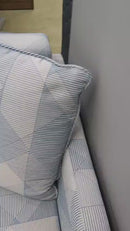 USED Coalesse 3-Seat Lounge Sofa – Blue & White Pattern Fabric